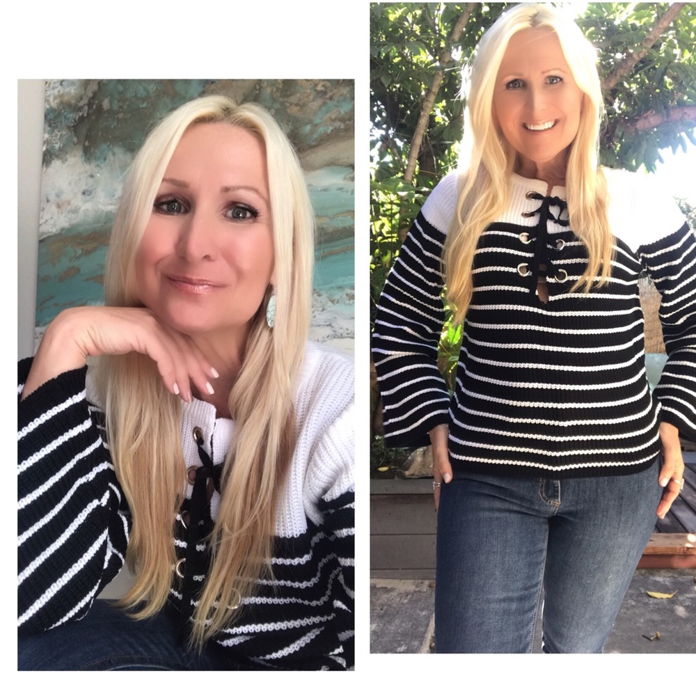 🤩Black & White Striped Sweater🌟